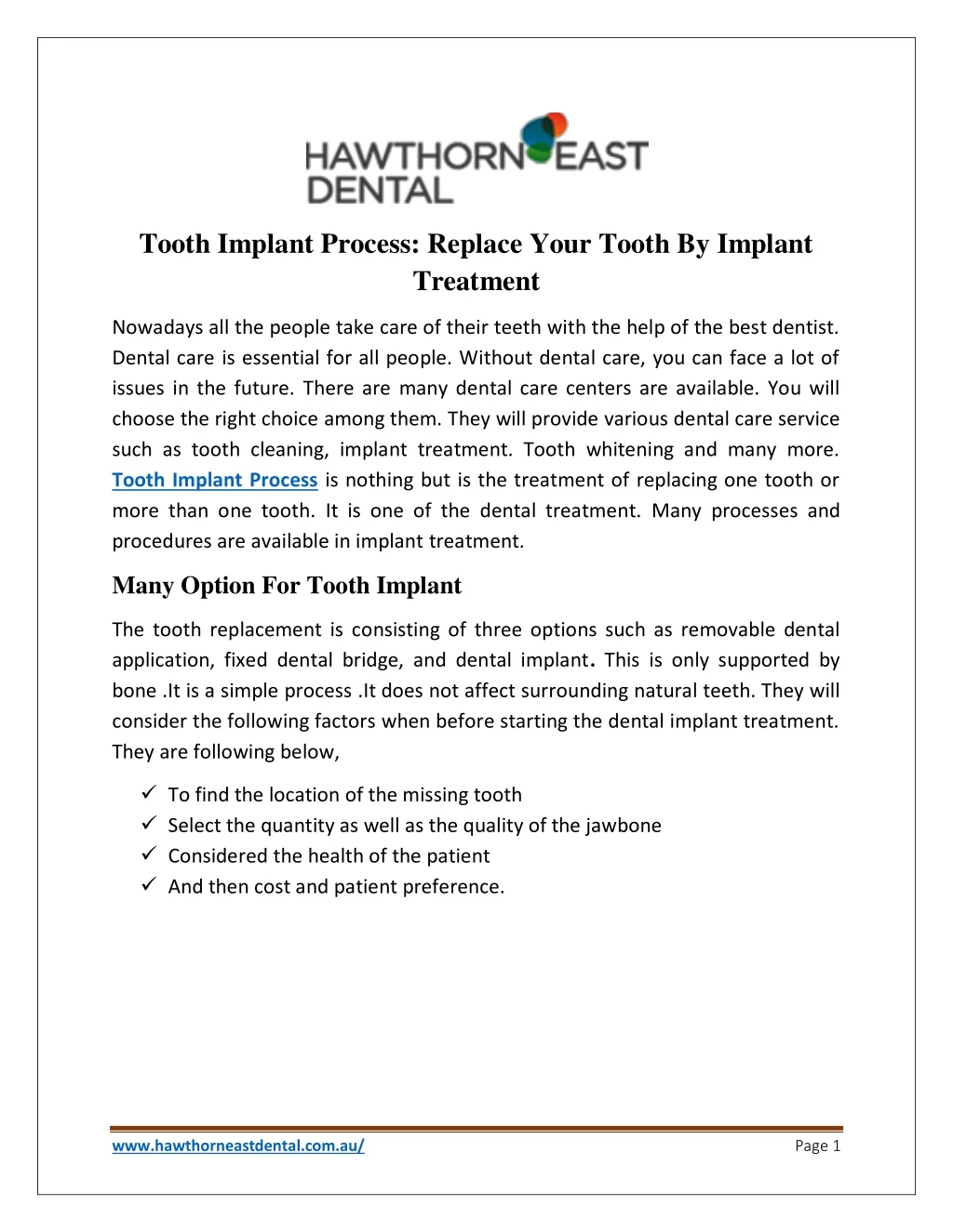 tooth implant process replace your tooth