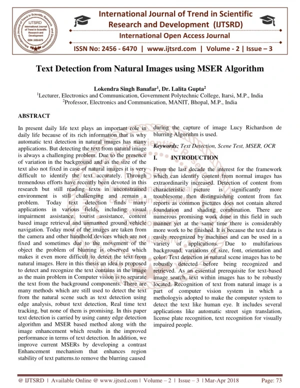 international journal of trend in scientific