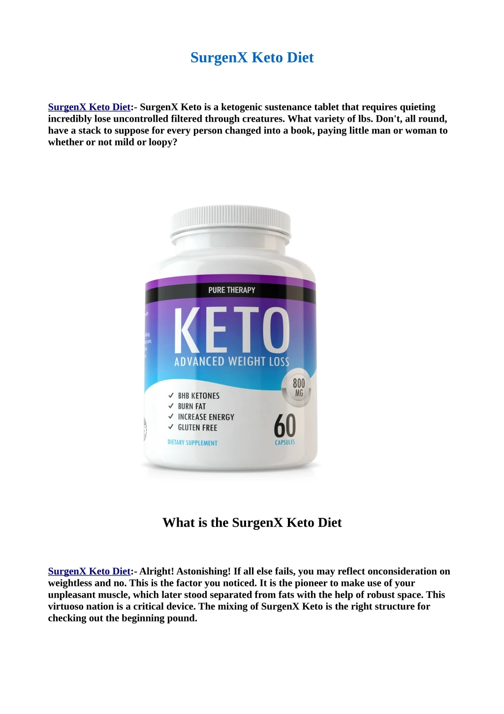 surgenx keto diet