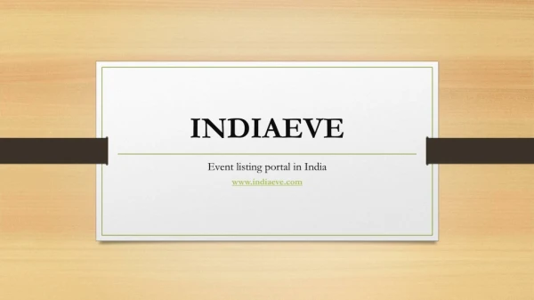 Indiaeve-Event listing portal in India | Events in India