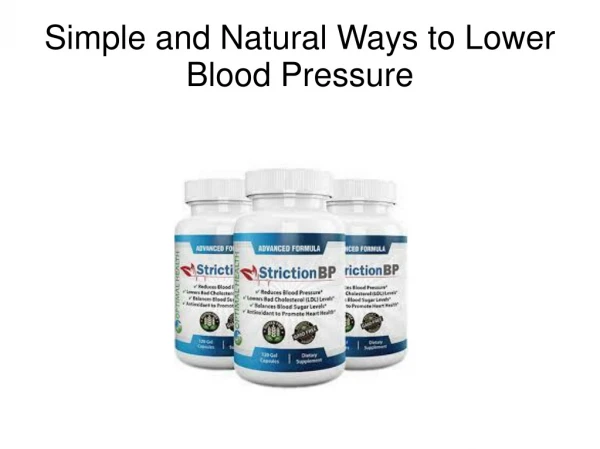 Simple and Natural Ways to Lower Blood Pressure