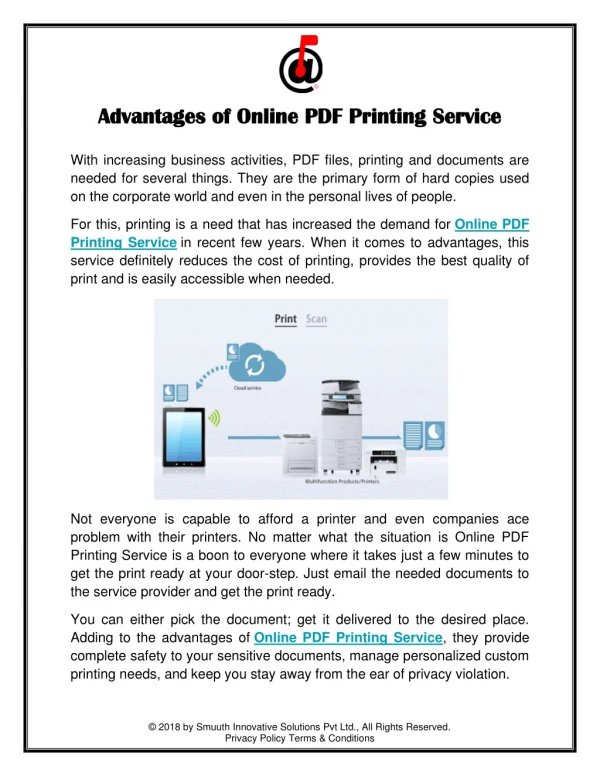 Advantages of Online PDF Printing Service