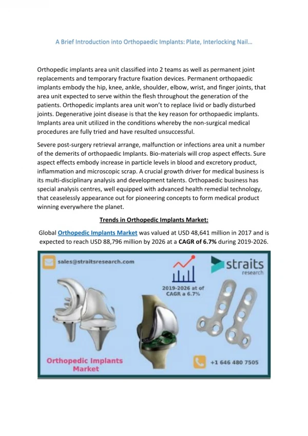 a brief introduction into orthopaedic implants