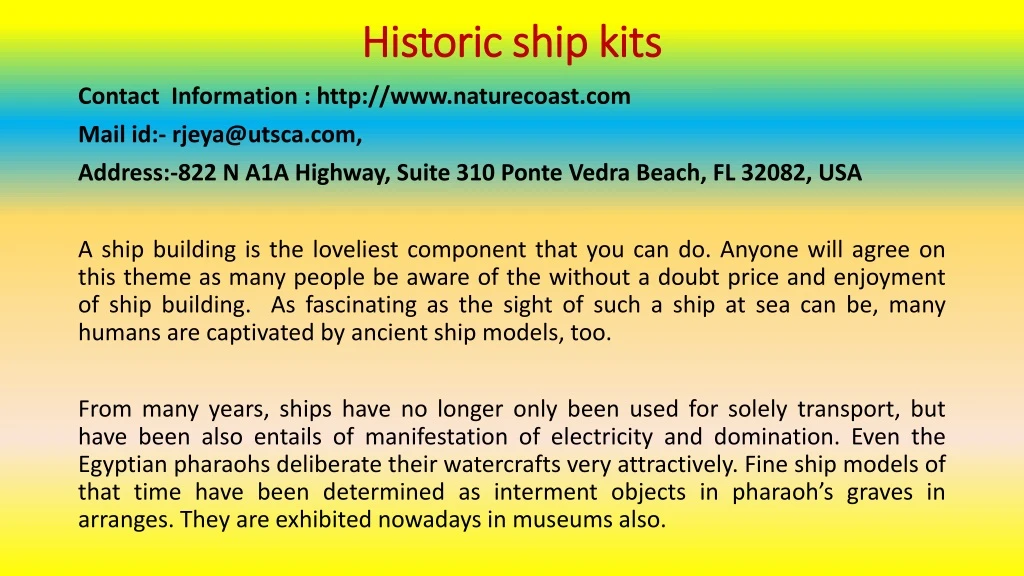 historic ship kits