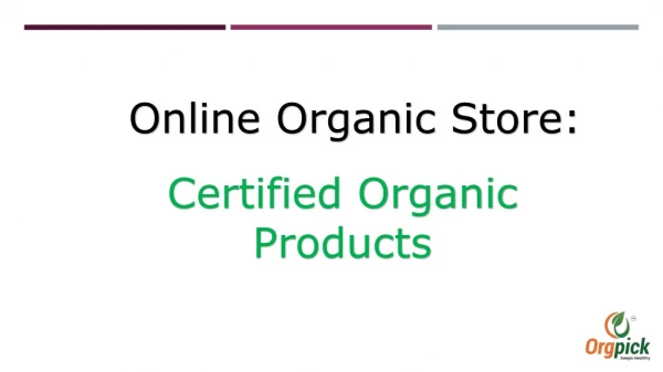 Certified Organic Online Store India