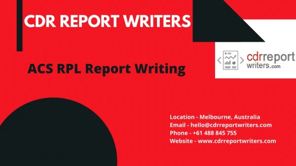 ACS RPL Report Writing Service