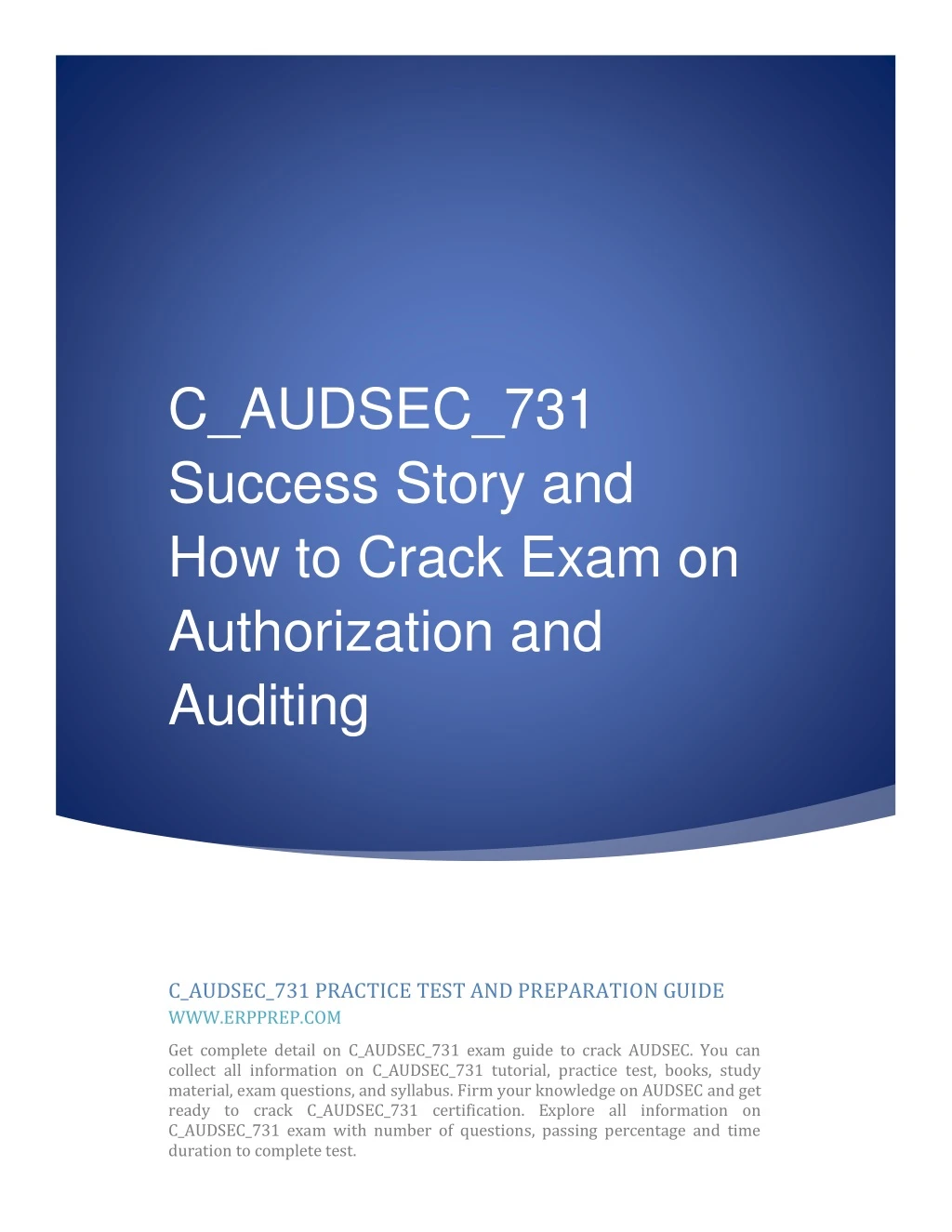 c audsec 731 success story and how to crack exam