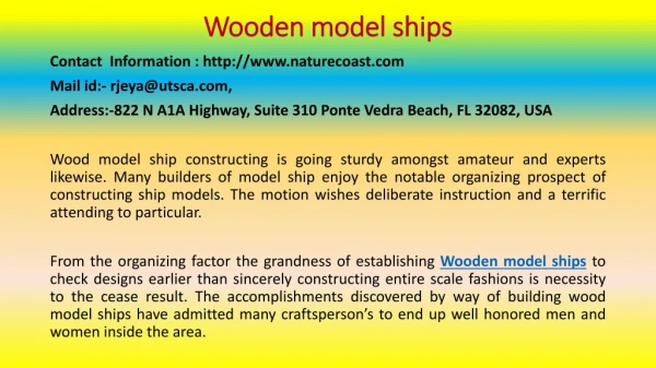 wooden model ships