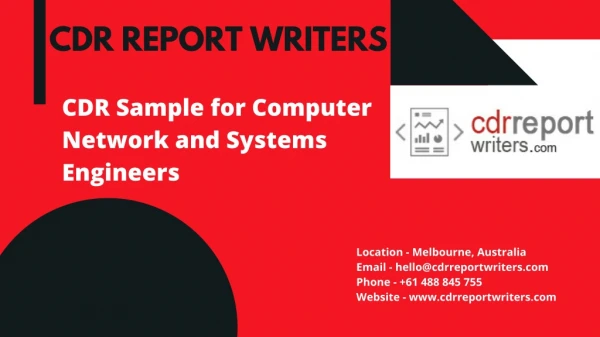 CDR Sample for Computer Network and Systems Engineers