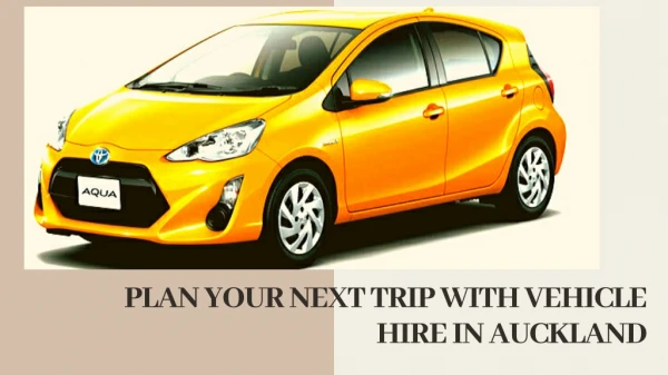 Plan your next trip with vehicle hire in Auckland