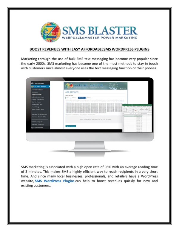 BOOST REVENUES WITH EASY AFFORDABLESMS WORDPRESS PLUGINS