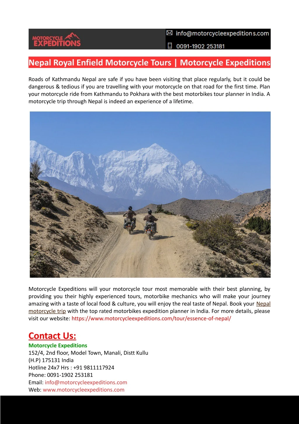 nepal royal enfield motorcycle tours motorcycle