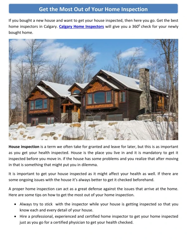 get the most out of your home inspection