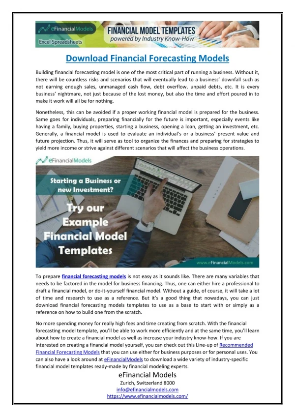 download financial forecasting models