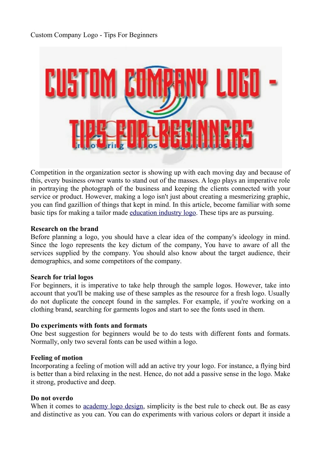 custom company logo tips for beginners