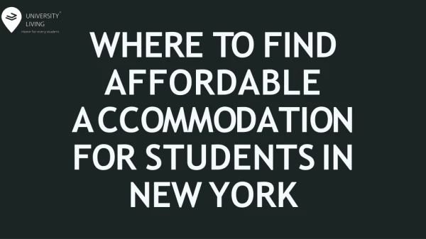 Budget Stay for Students in New York