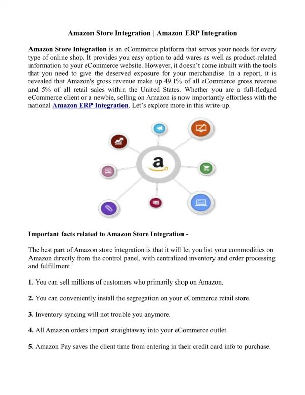 amazon store integration amazon erp integration