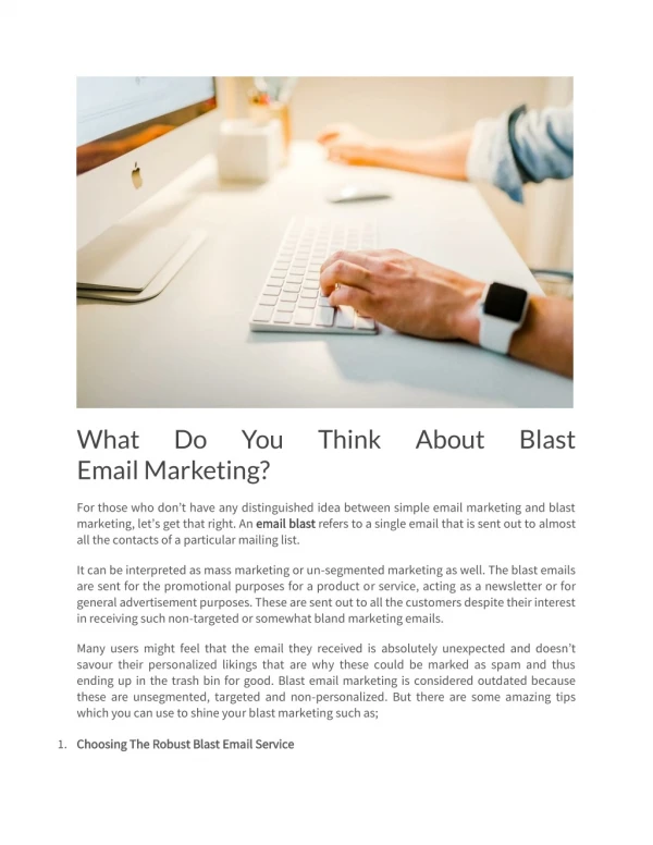 What Do You Think About Blast Email Marketing
