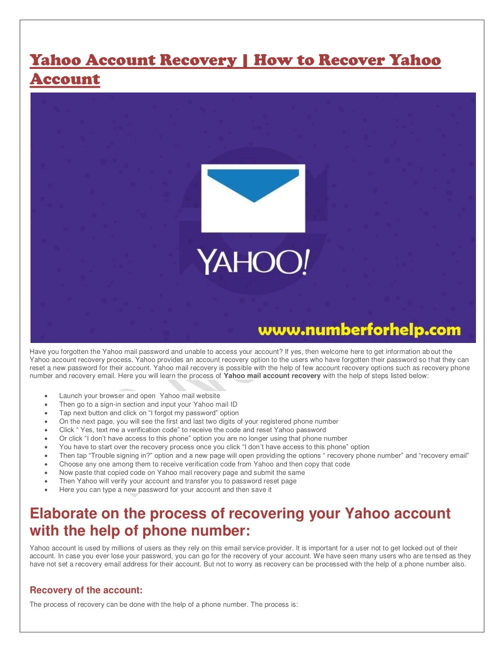 yahoo account recovery how to recover yahoo