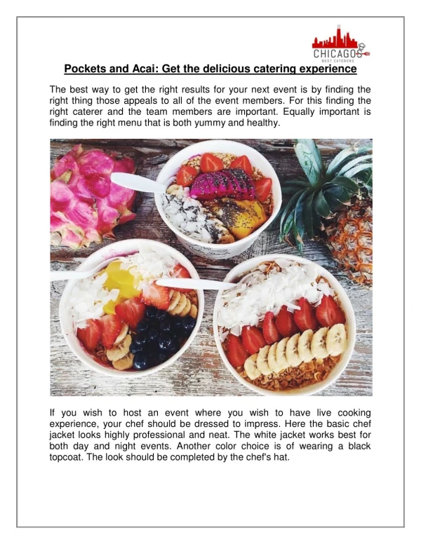Pockets and Acai: Get the delicious catering experience