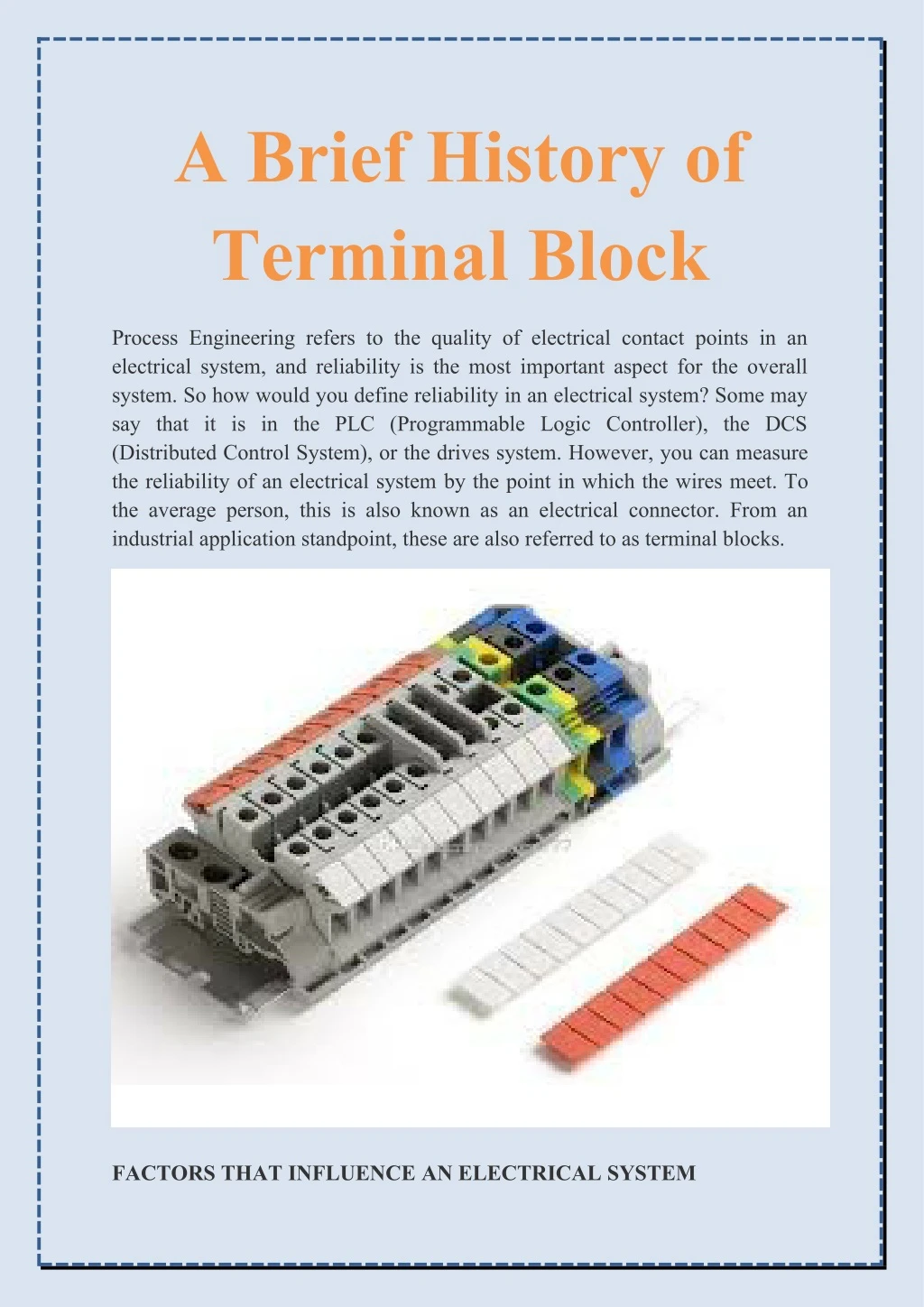 a brief history of terminal block