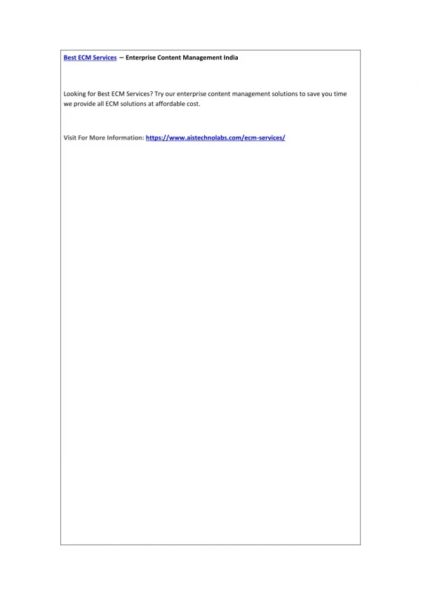 best ecm services enterprise content management