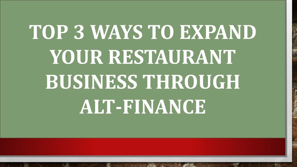 top 3 ways to expand your restaurant business