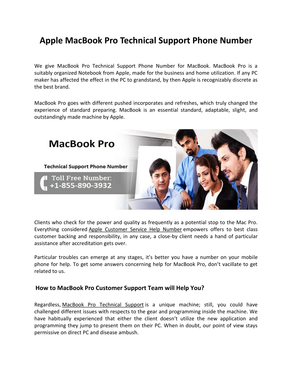 apple macbook pro technical support phone number