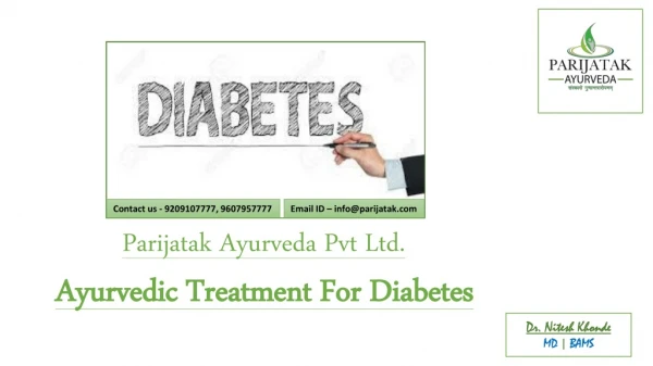 Diabetes treatment with ayurveda at parijatak