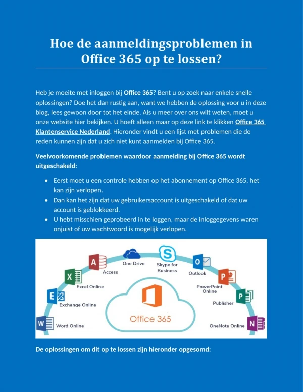 Hoe de aanmeldingsproblemen in Office 365 op te lossen?