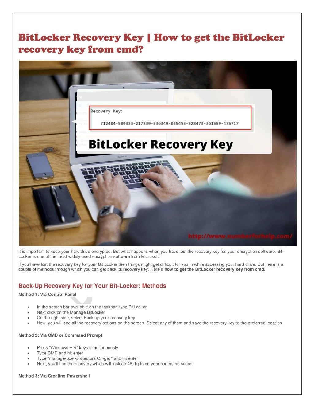 bitlocker recovery key how to get the bitlocker