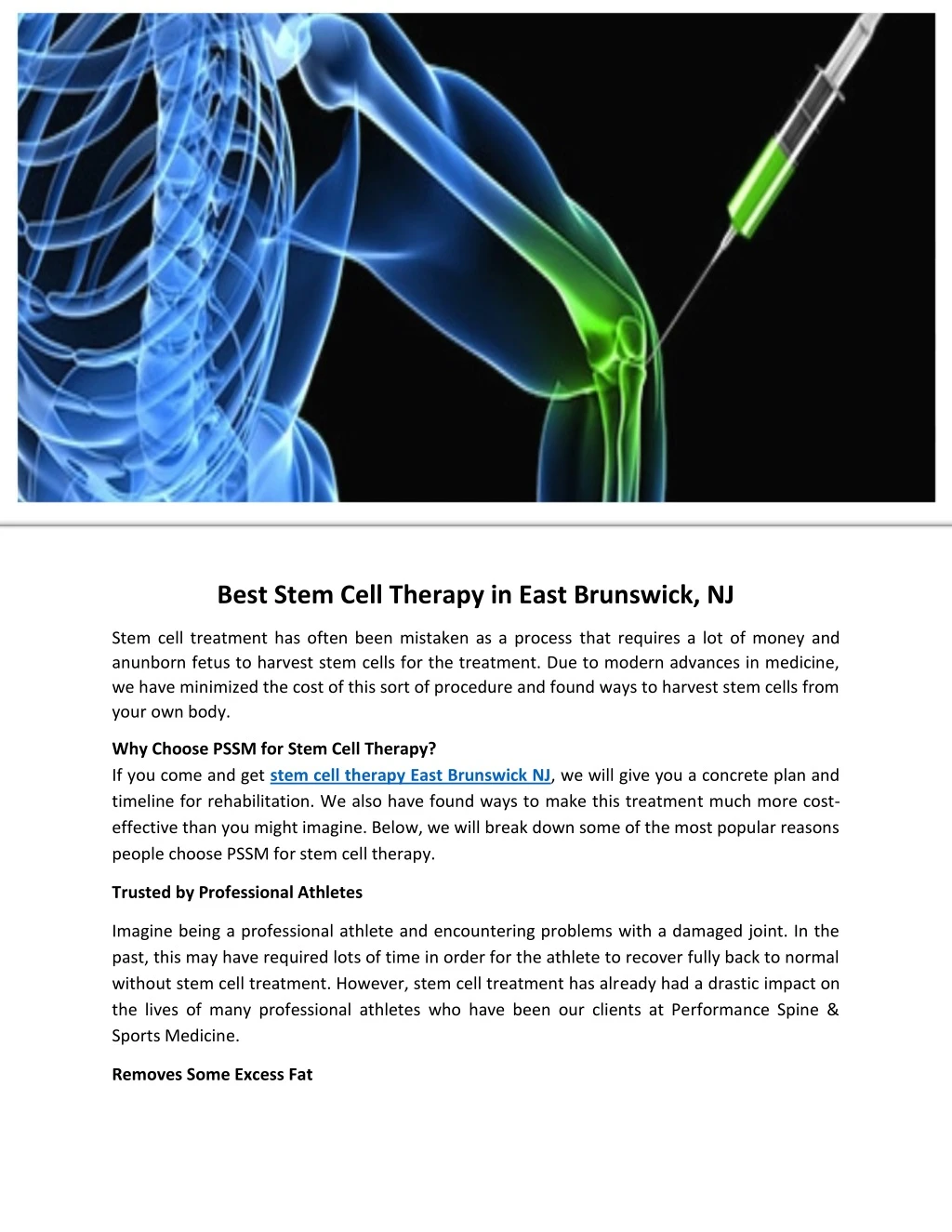 best stem cell therapy in east brunswick nj