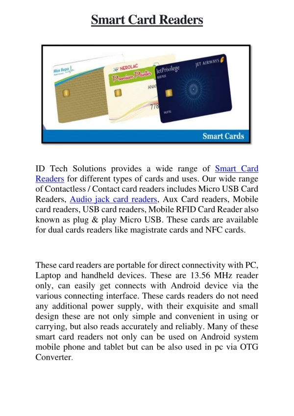 Smart Card RFID Readers