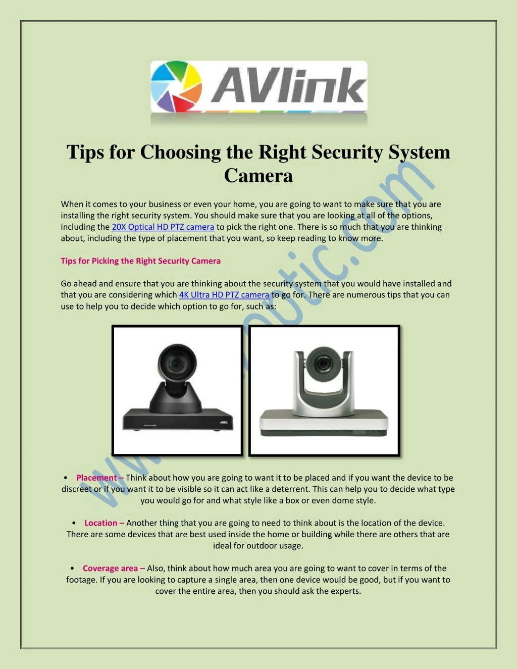 tips for choosing the right security system camera