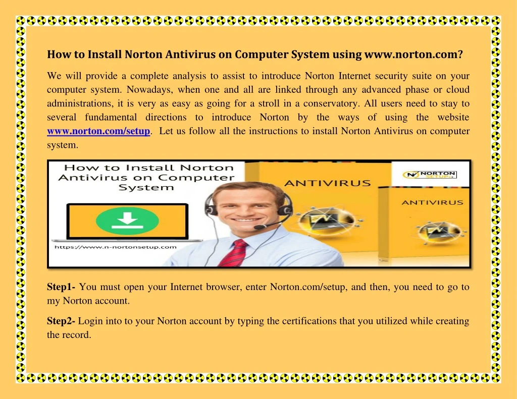 how to install norton antivirus on computer