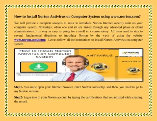 How to Install Norton Antivirus on Computer System using www.norton.com?