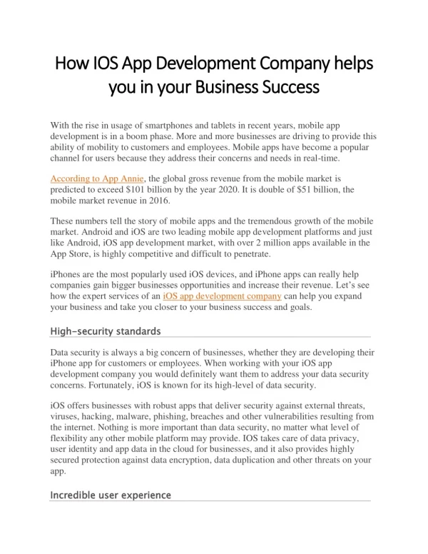 how ios app development company helps