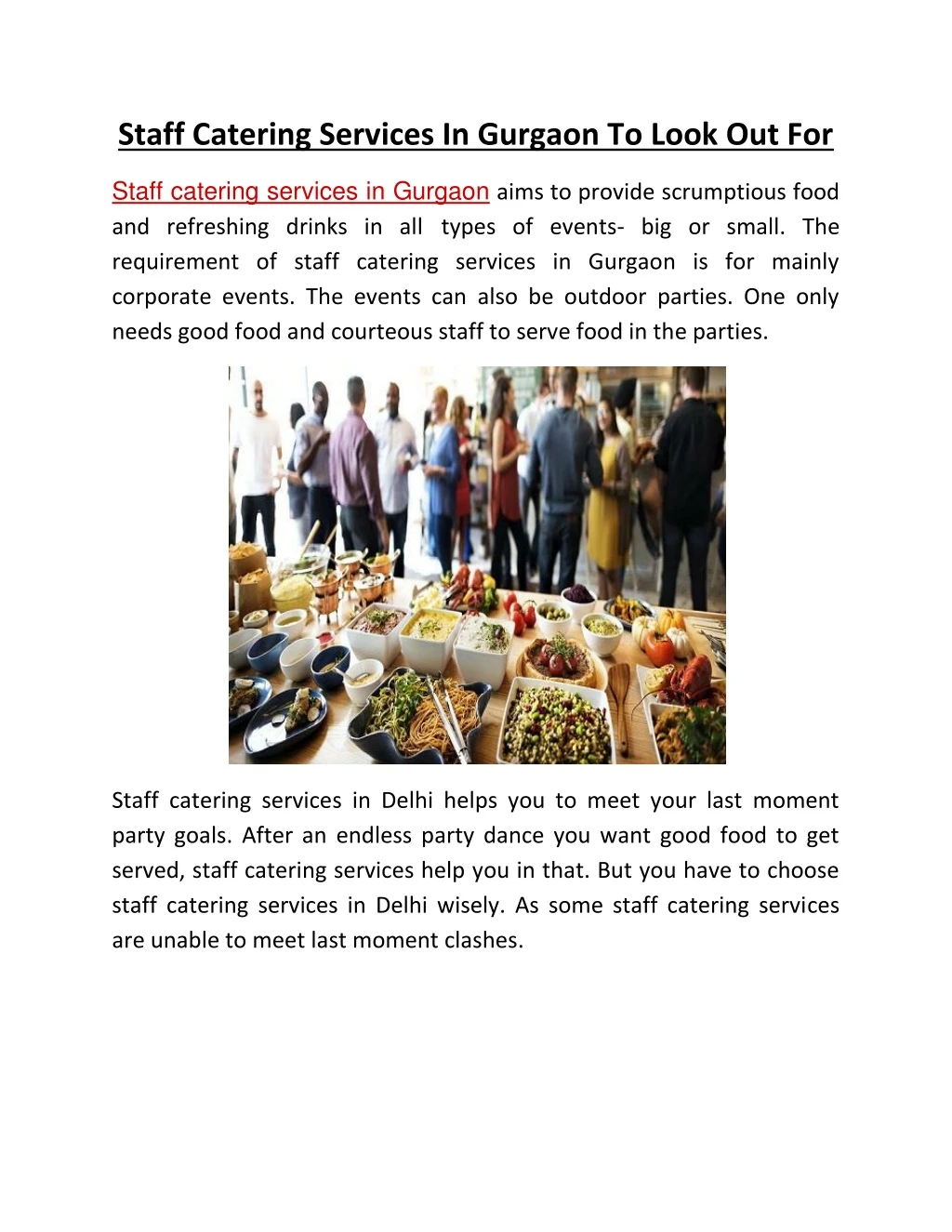 staff catering services in gurgaon to look out for