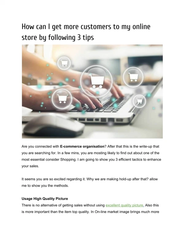 how can i get more customers to my online store