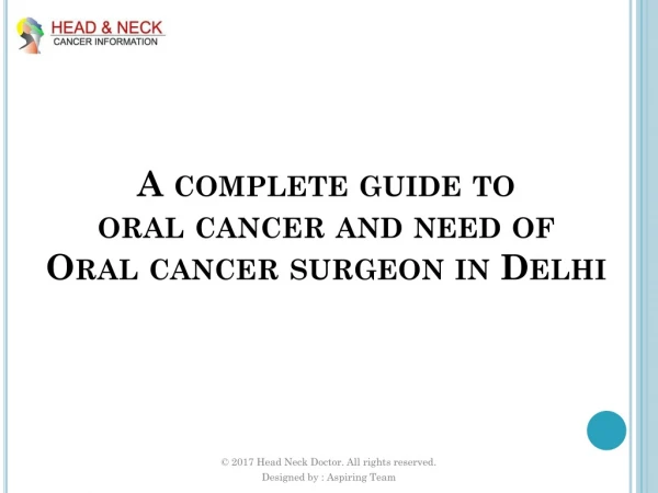 Oral Cancer Surgeon In Delhi