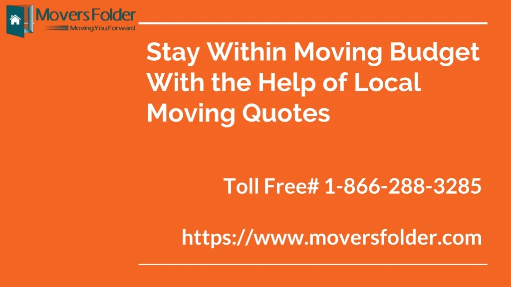 stay within moving budget with the help of local moving quotes