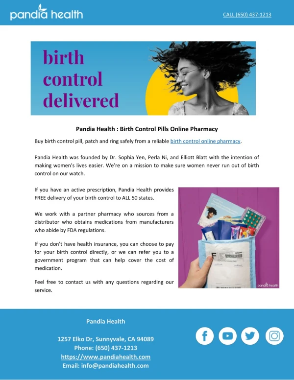 Pandia Health : Birth Control Pills Online Pharmacy