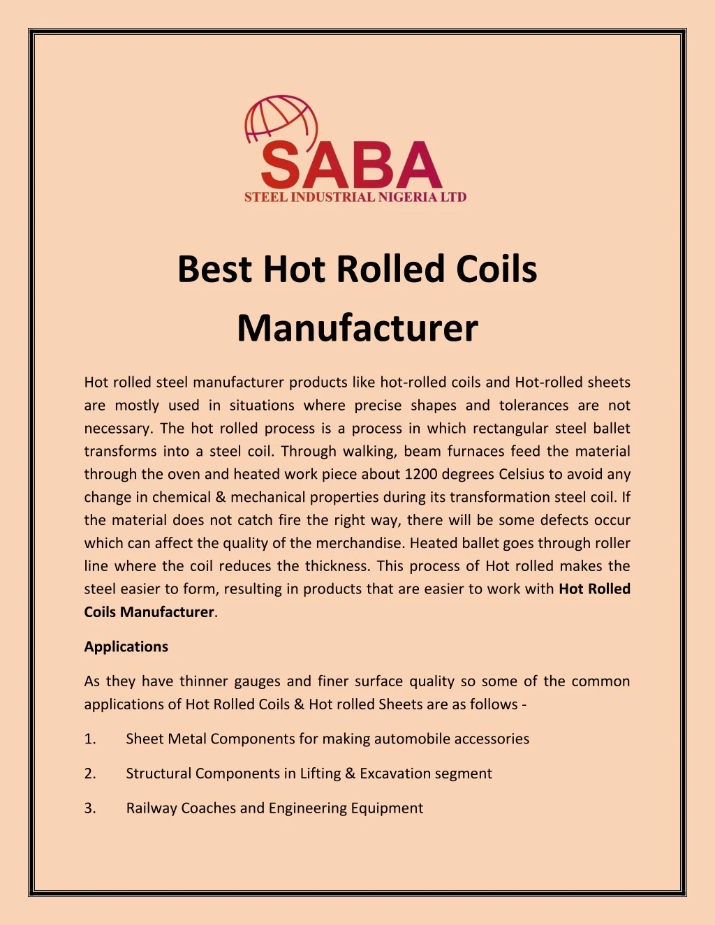best hot rolled coils manufacturer