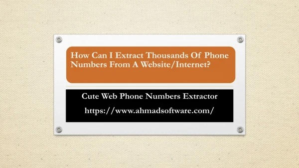 how can i extract thousands of phone numbers from