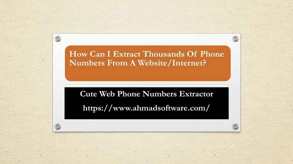 how can i extract thousands of phone numbers from