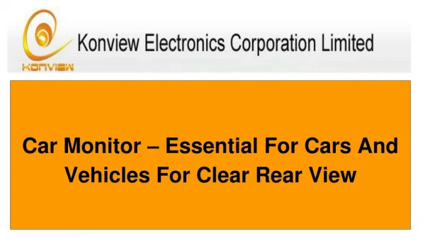 Car Monitor – Essential For Cars And Vehicles For Clear Rear View