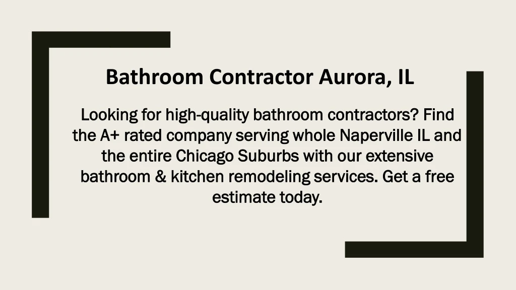 bathroom contractor aurora il