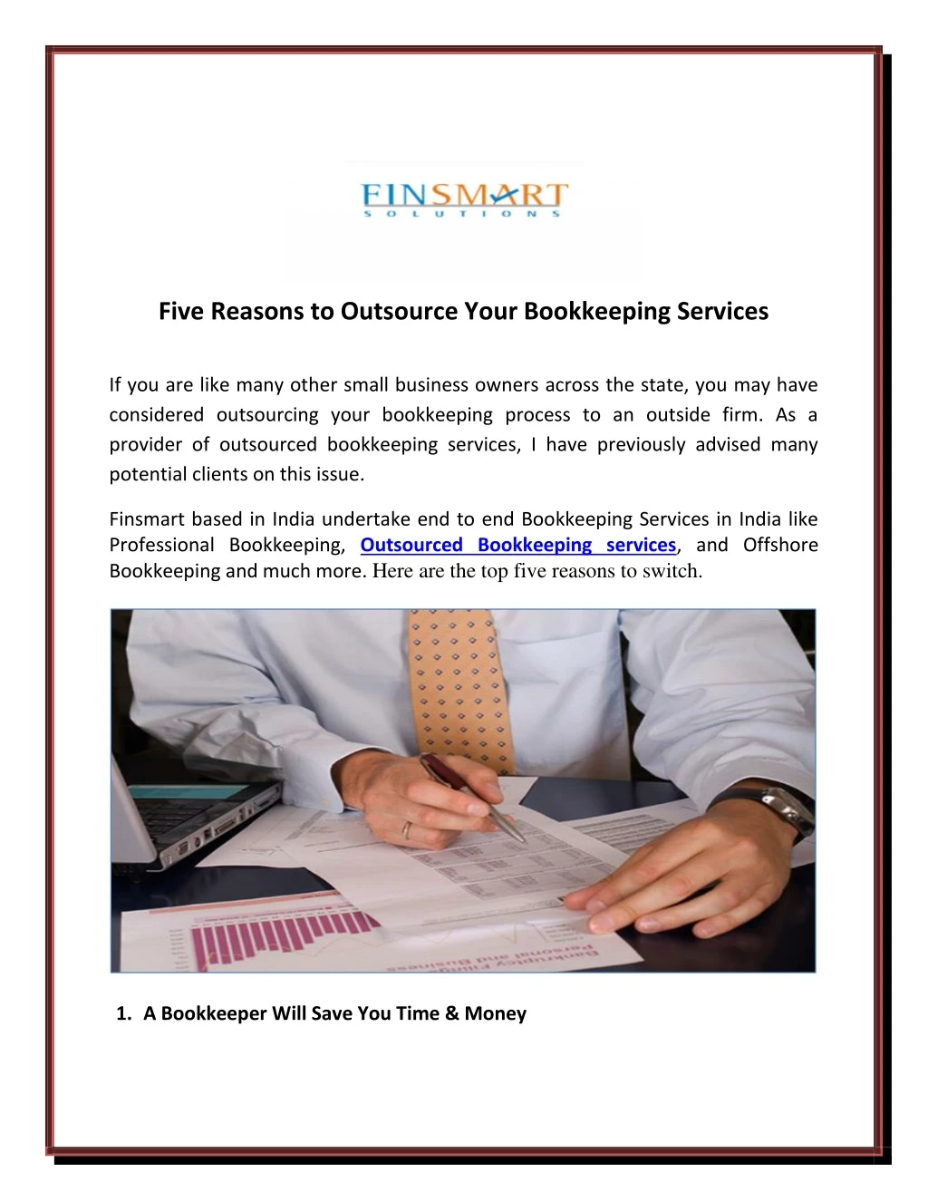five reasons to outsource your bookkeeping