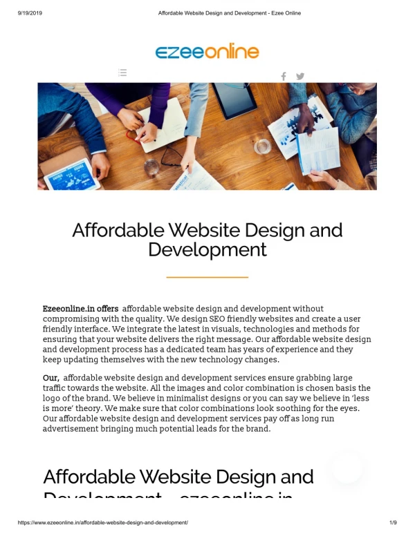 Affordable Website Design and Development