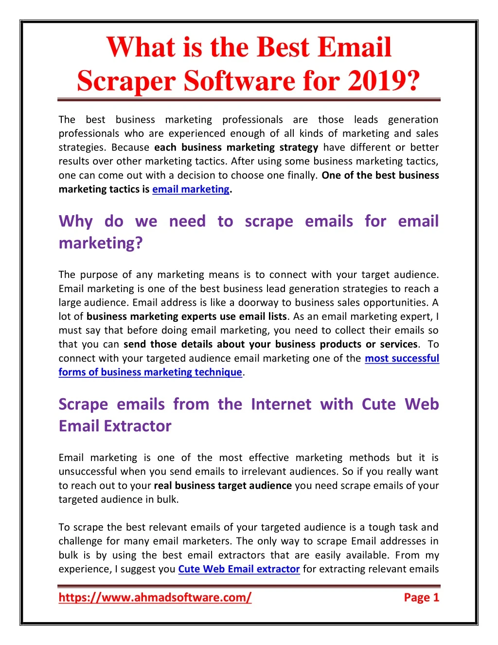 what is the best email scraper software for 2019